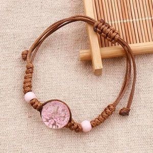 Pressed flower adjustable bracelet